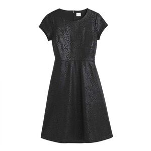 Chicos Black Faux Leather Animal Print Fit and Flare Size 8 (Chico's size 1)